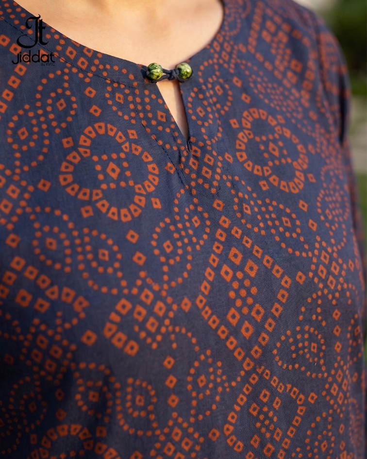 Cotton Silk Shirt Casual and Semi Formal (Navy Blue)