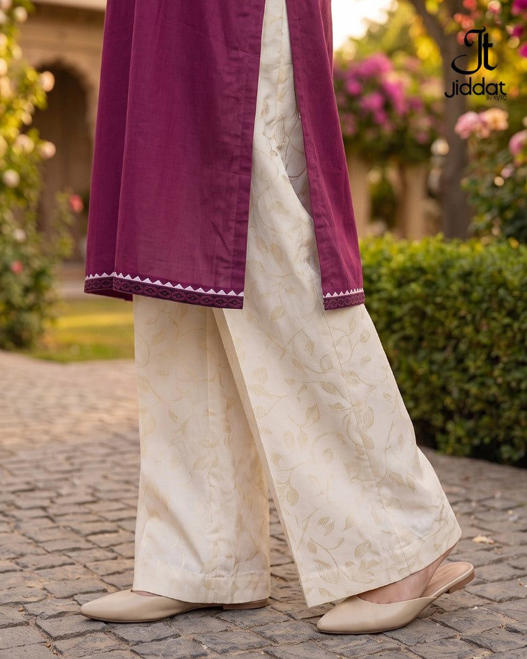 Cambric Lawn Kurti Casual and Semi Formall (Magenta, 1Pc)