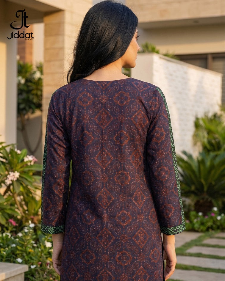 Cotton Silk Shirt Casual and Semi Formal (Navy Blue)