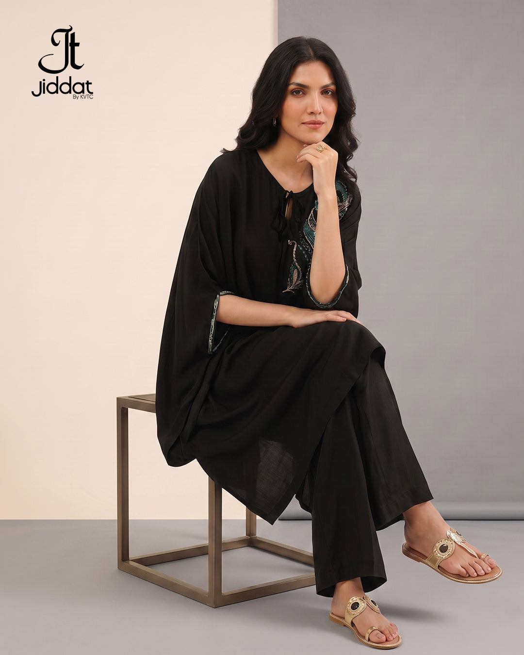 Semi formal suit, Butterfly cape with boot cut pant