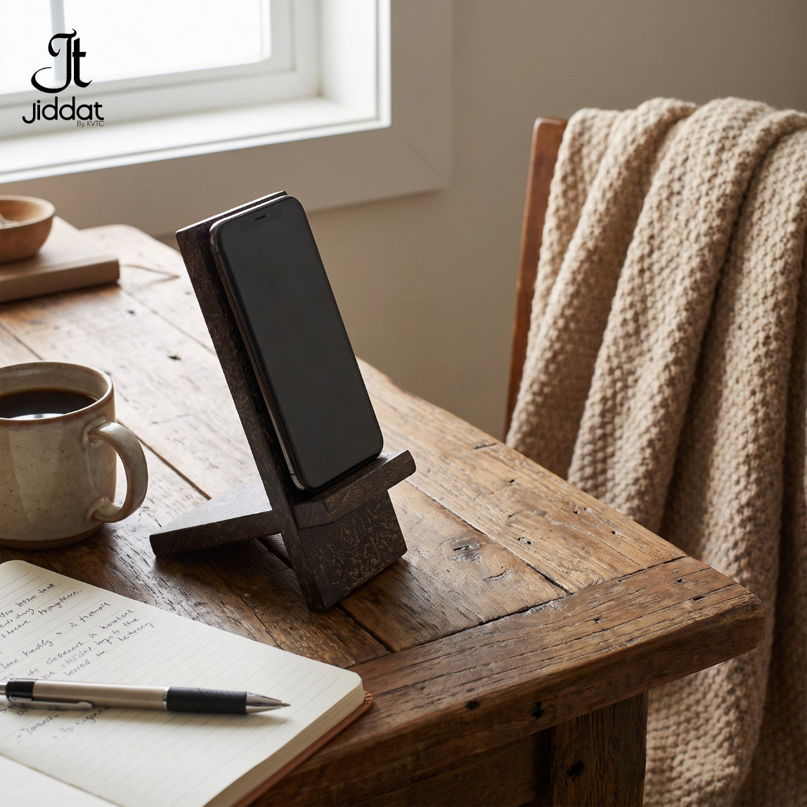 Handcrafted Woodworking Mobile Stand Black