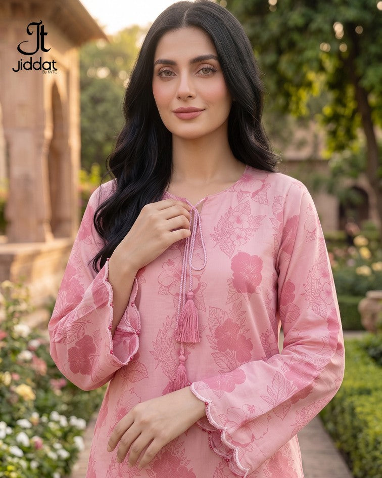 Cambric Lawn Shirt Casual and Semi Formall (Pink, 1Pc)