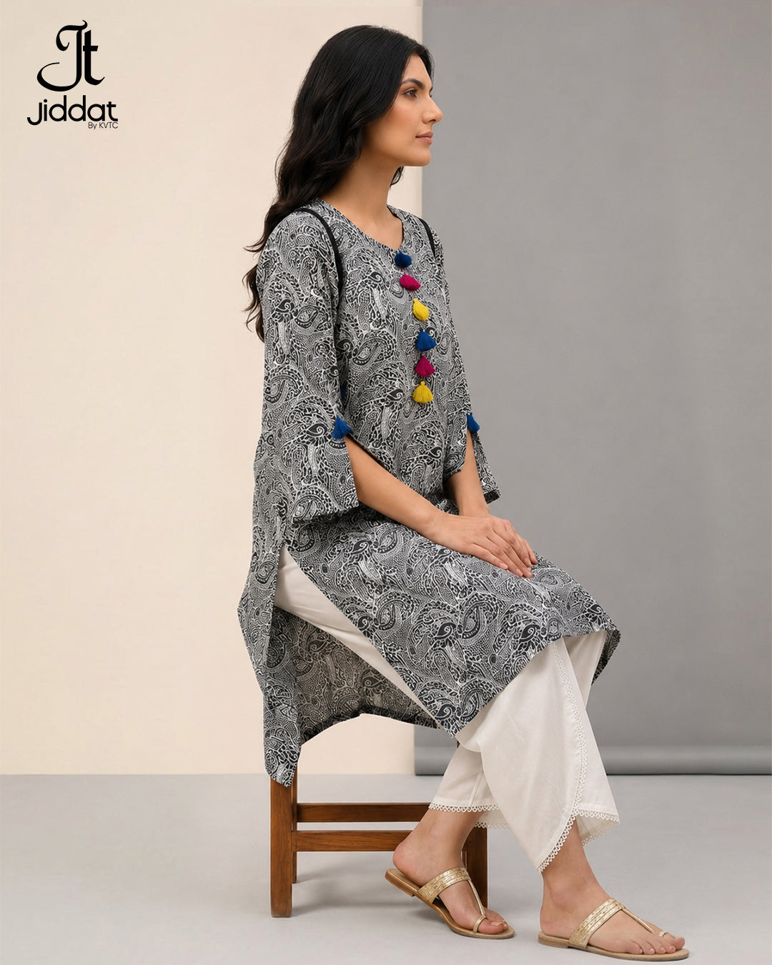 Casual Screen-Printed Suit