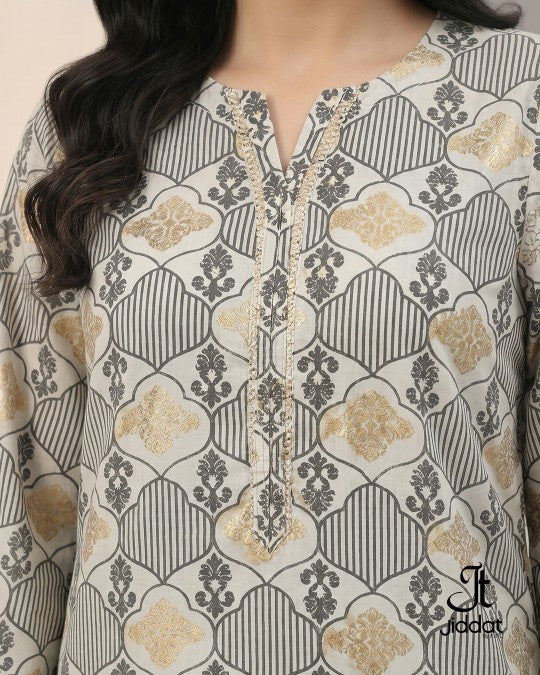 Casual Screen-Printed 2PC Suit