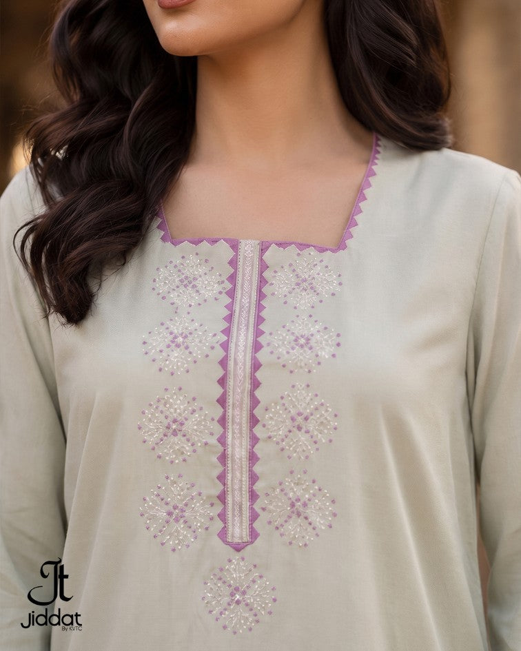 Cambric Lawn Kurti Casual and Semi Formall (Ice Green, 1Pc)