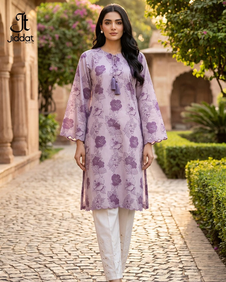 Cambric Lawn Shirt Casual and Semi Formall (Lilac, 1Pc)