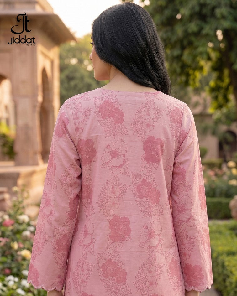 Cambric Lawn Shirt Casual and Semi Formall (Pink, 1Pc)