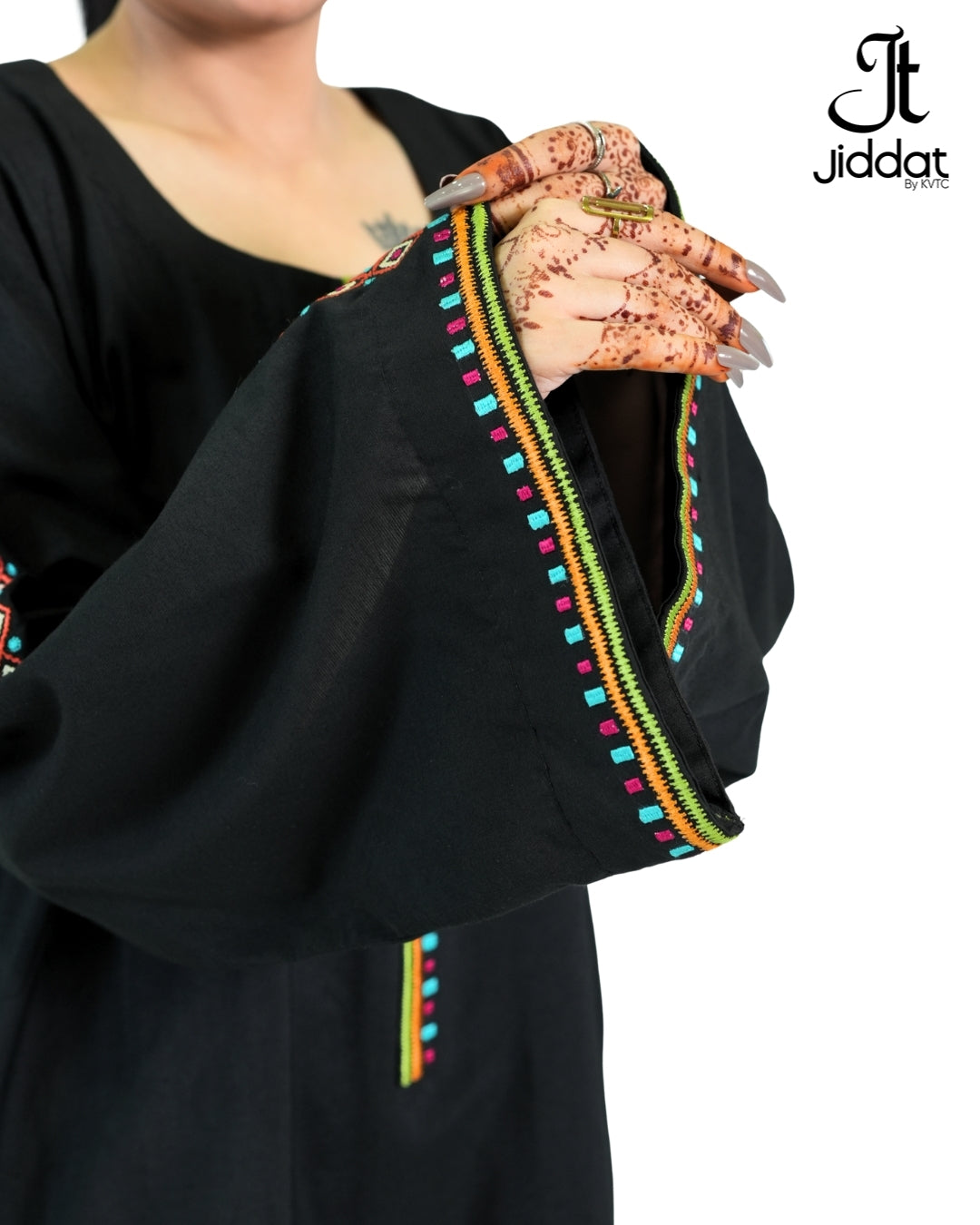 Loose Fitted bell sleeves Kurti Geometrical Embroidery