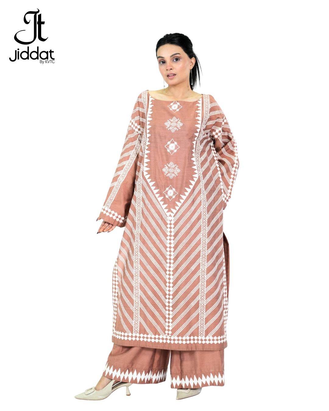 2 Piece Suit Long Straight with bell sleeves and bell Bottom