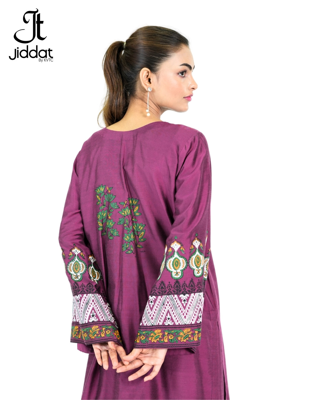 2 Piece Angrakha straight Shirt with bell bottom and bell sleeves