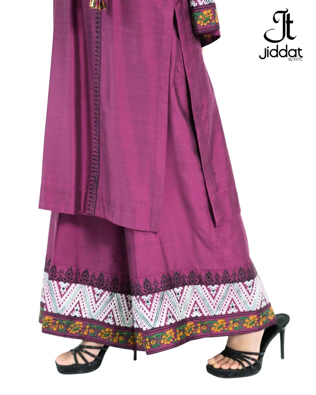 2 Piece Angrakha straight Shirt with bell bottom and bell sleeves