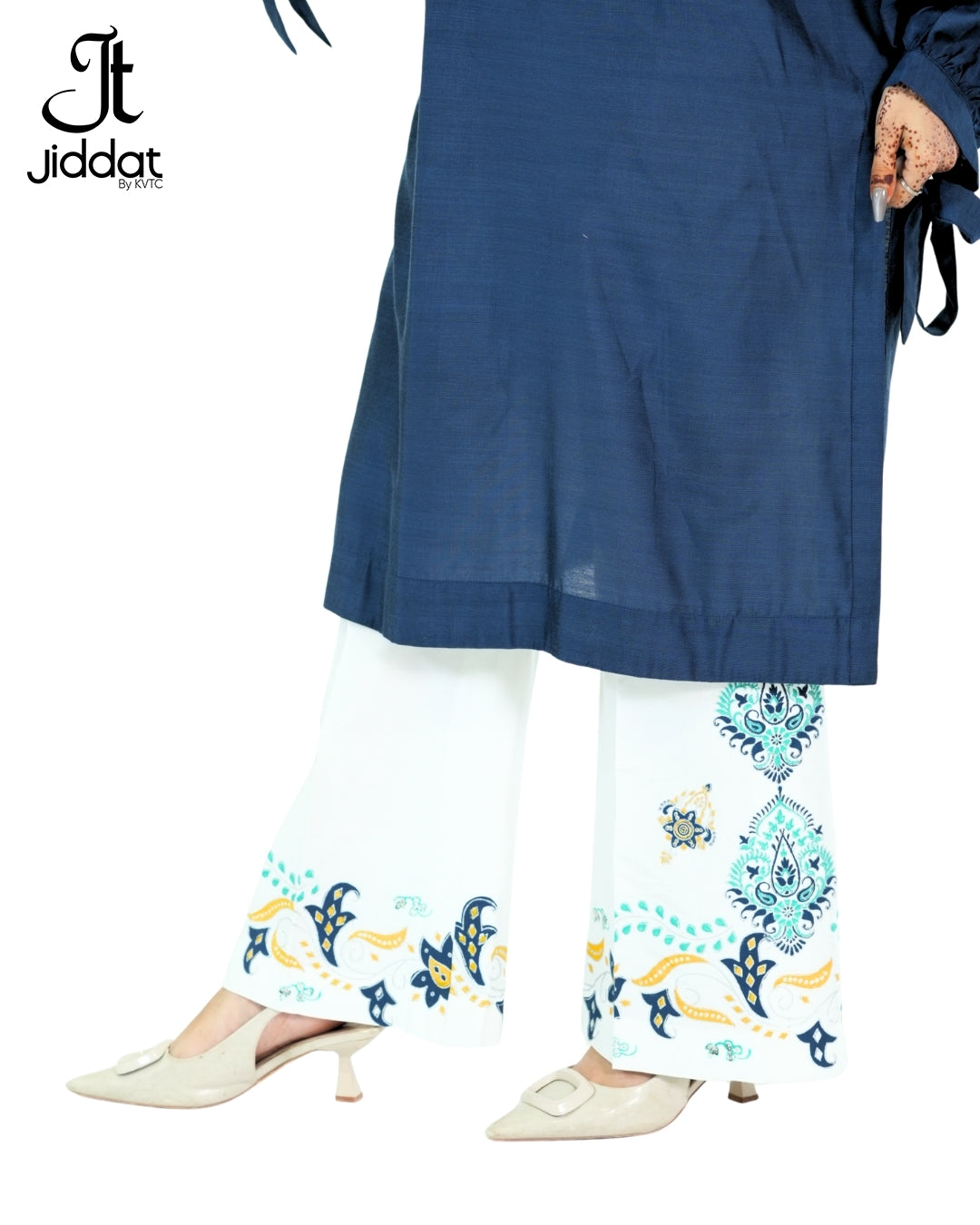 Loose fitted Shirt with bell bottoms with White Pants Bow Style