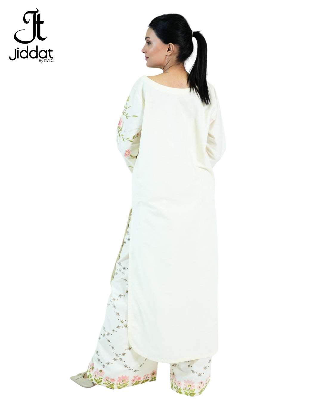 High&Low Shirt with Round hemline / Flared Pant