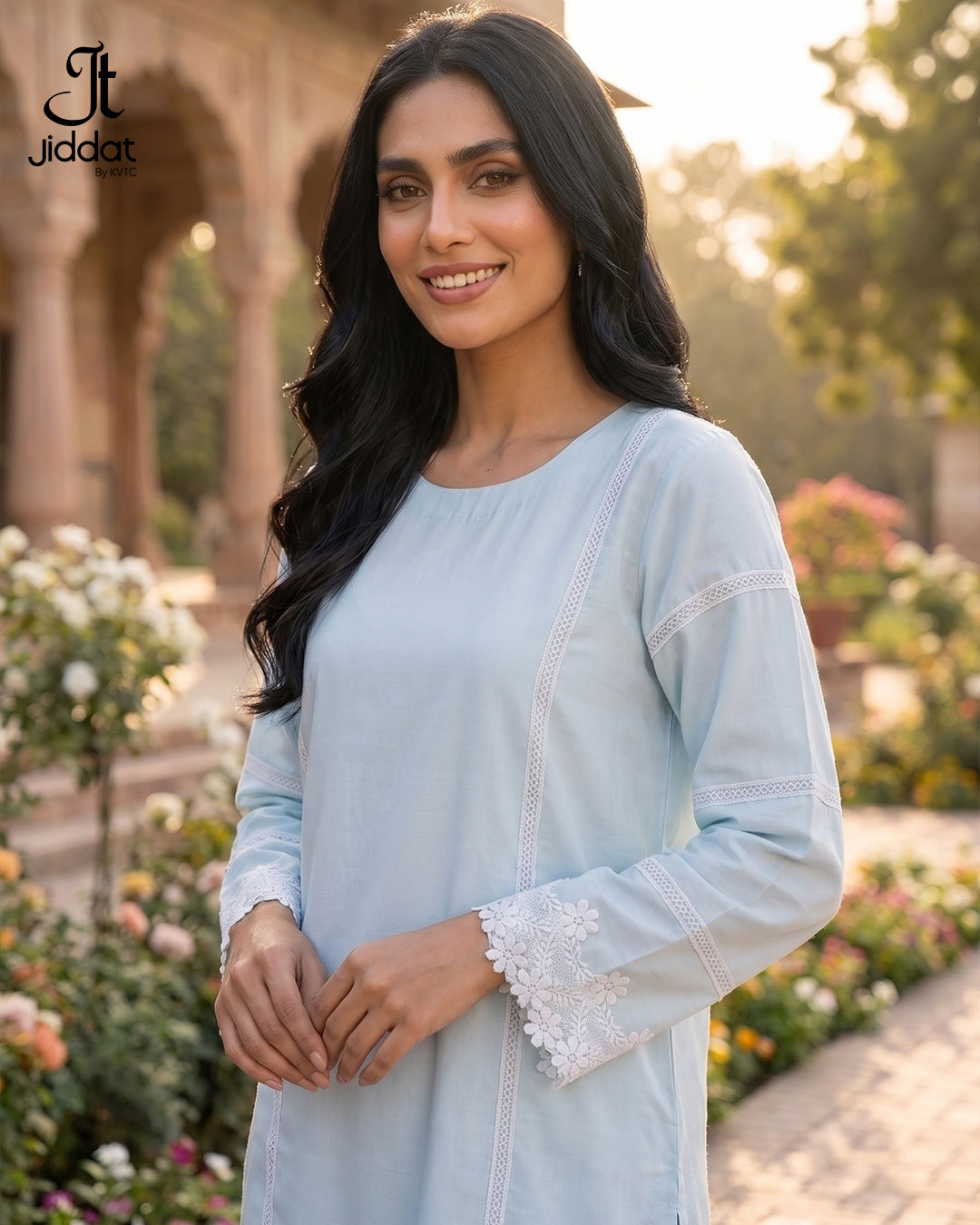 Cambric Lawn Shirt Casual and Semi Formal ( Ice Blue, 1Pc)