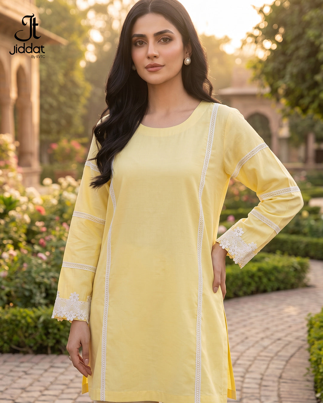 Cambric Lawn Shirt Casual and Semi Formal ( Lemon Yellow, 1Pc)