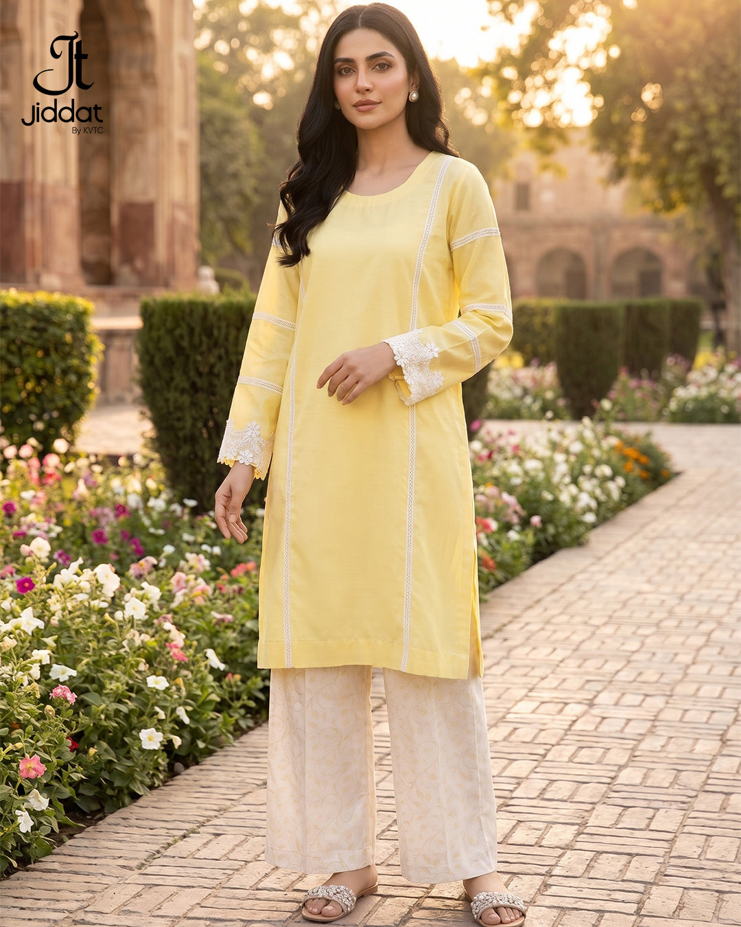 Cambric Lawn Shirt Casual and Semi Formal ( Lemon Yellow, 1Pc)