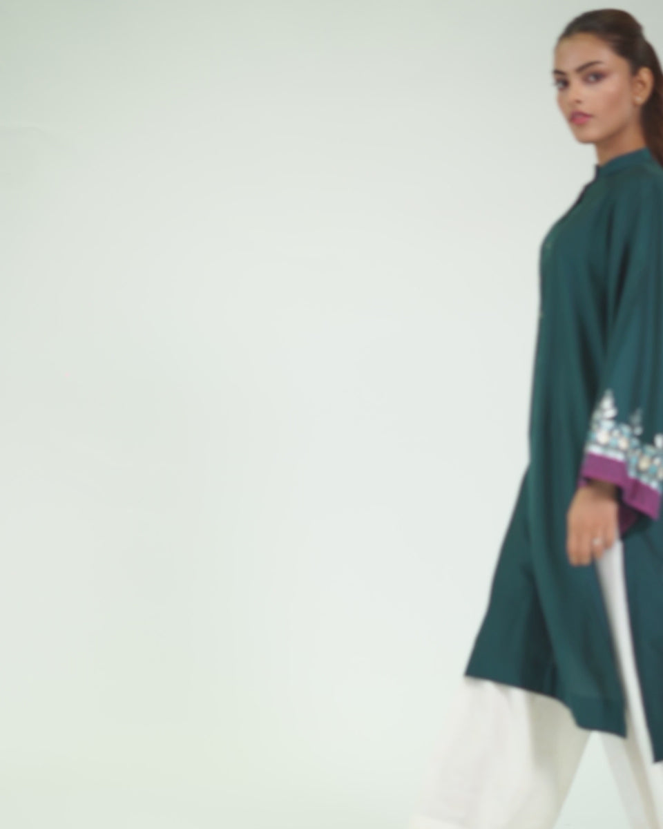 Straight Kurti Egyptian Border Bell Sleeves