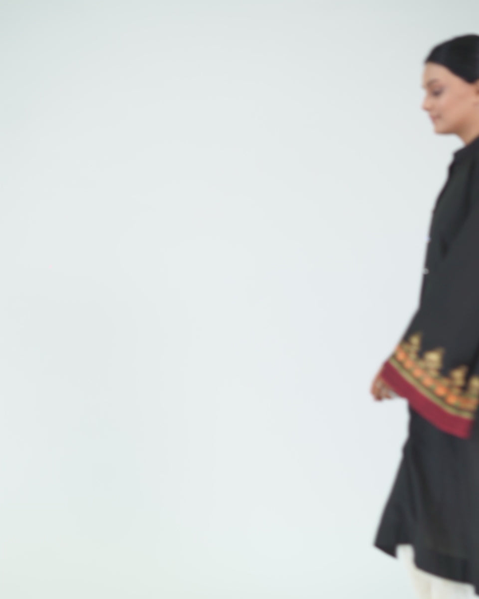 Straight Kurti Egyptian Border Bell Sleeves