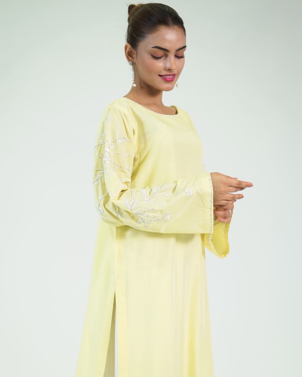 Stitched 2 Piece Suit Straight shirt with Dhaka Trouser